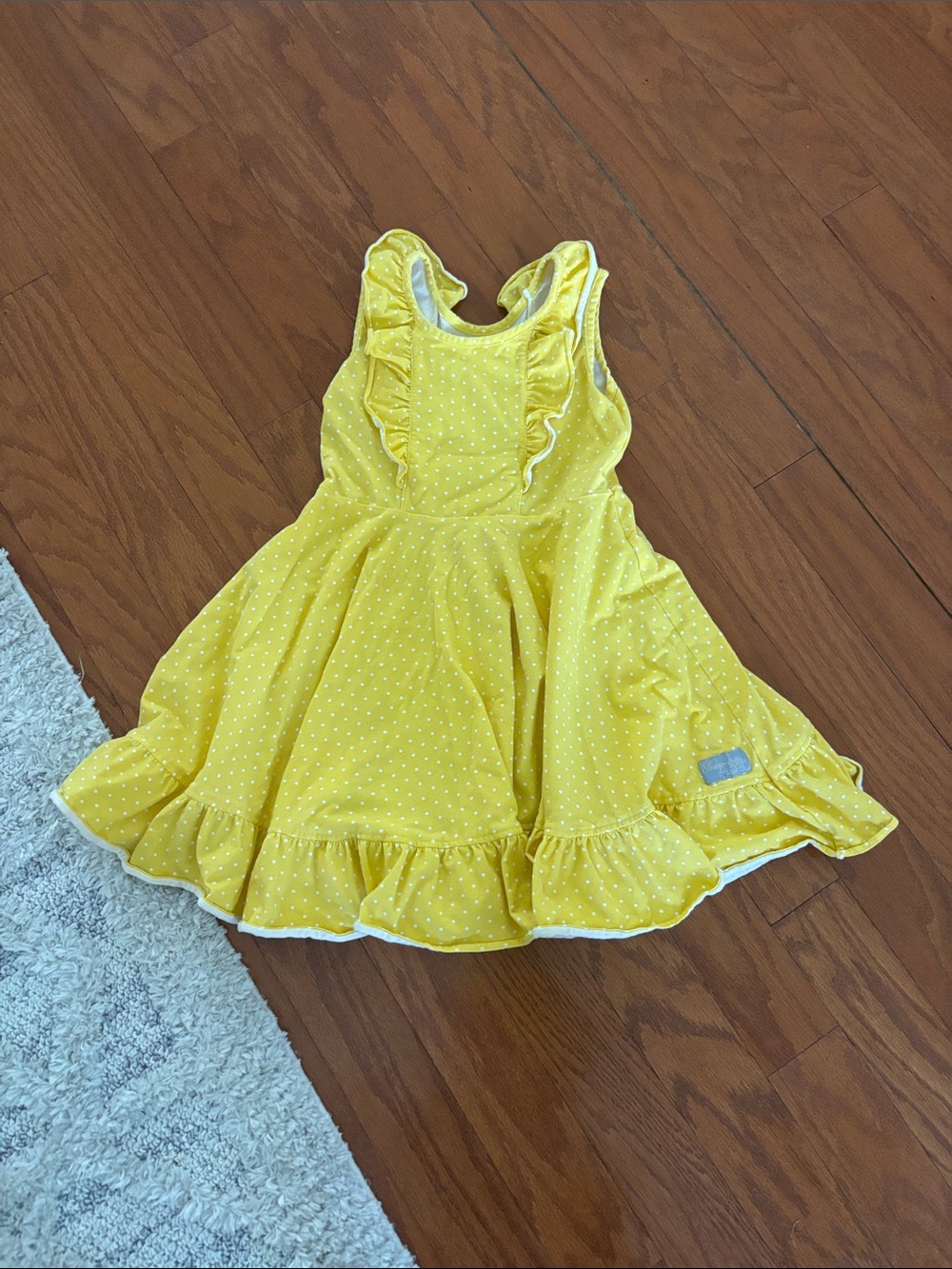 Eleanor Rose Sunny Yellow Ruffle Polka Dot Dress